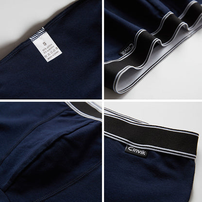 Cotton Mid-rise Boxer Briefs Breathable Men's Underpants