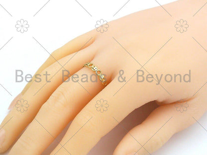Smiley Face Link Shape Adjustable Ring, Sku#X223