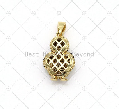 CZ Micro Pave 3D Penguin Shape Pendant, 18K Gold Filled Penguin Charm, Necklace Bracelet Charm Pendant, Sku#LD165