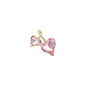 Double Pink Heart Gold Charm Pendant, Sku#LK1074