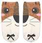 Thin 3D Digital Animal Printed Women's Socks Shallow Socks Adult Invisible Socks