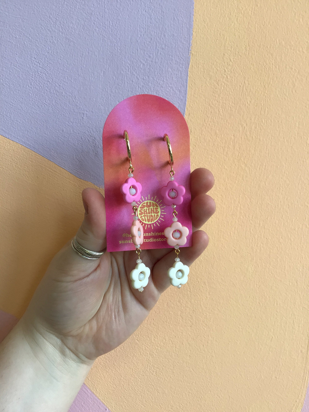 Matte Pastel Rainbow Statement Dangles