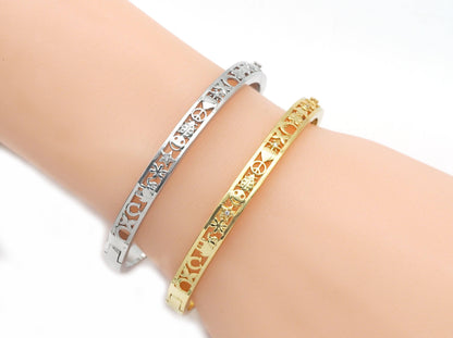 Lucky Heart Peace sign Hamsa Butterfly Bracelet,Sku#X352