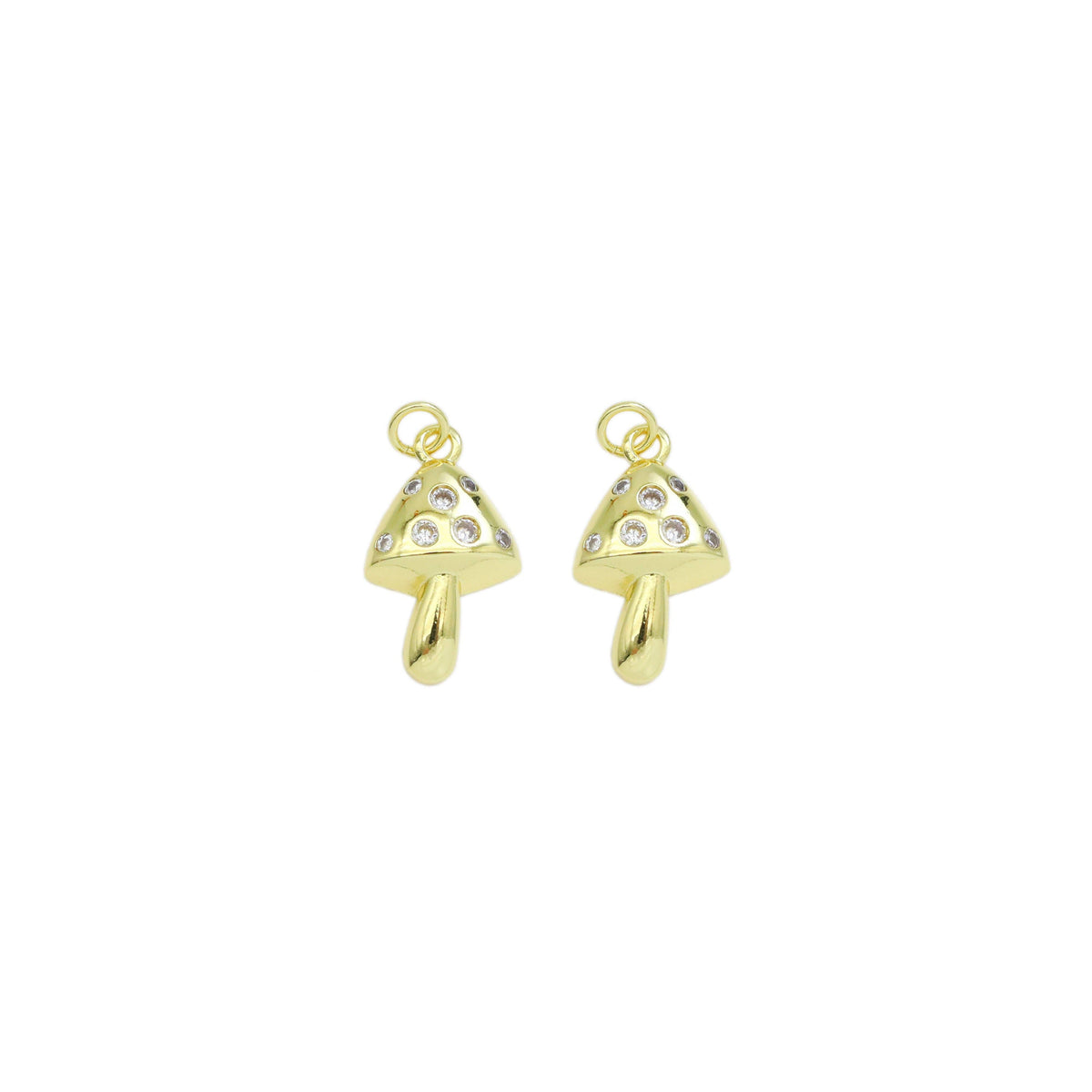 CZ Mushroom Gold Charm, Sku#LK913