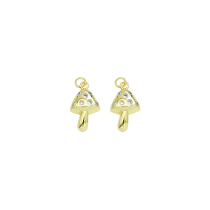CZ Mushroom Gold Charm, Sku#LK913