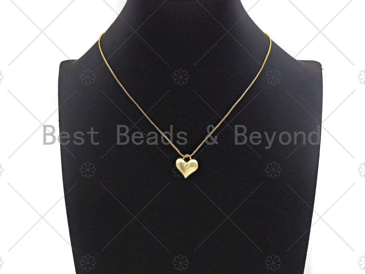 Plain Gold Puffy Heart Shape Charm/Pendant, Heart Shape Charm, SKU#Y325