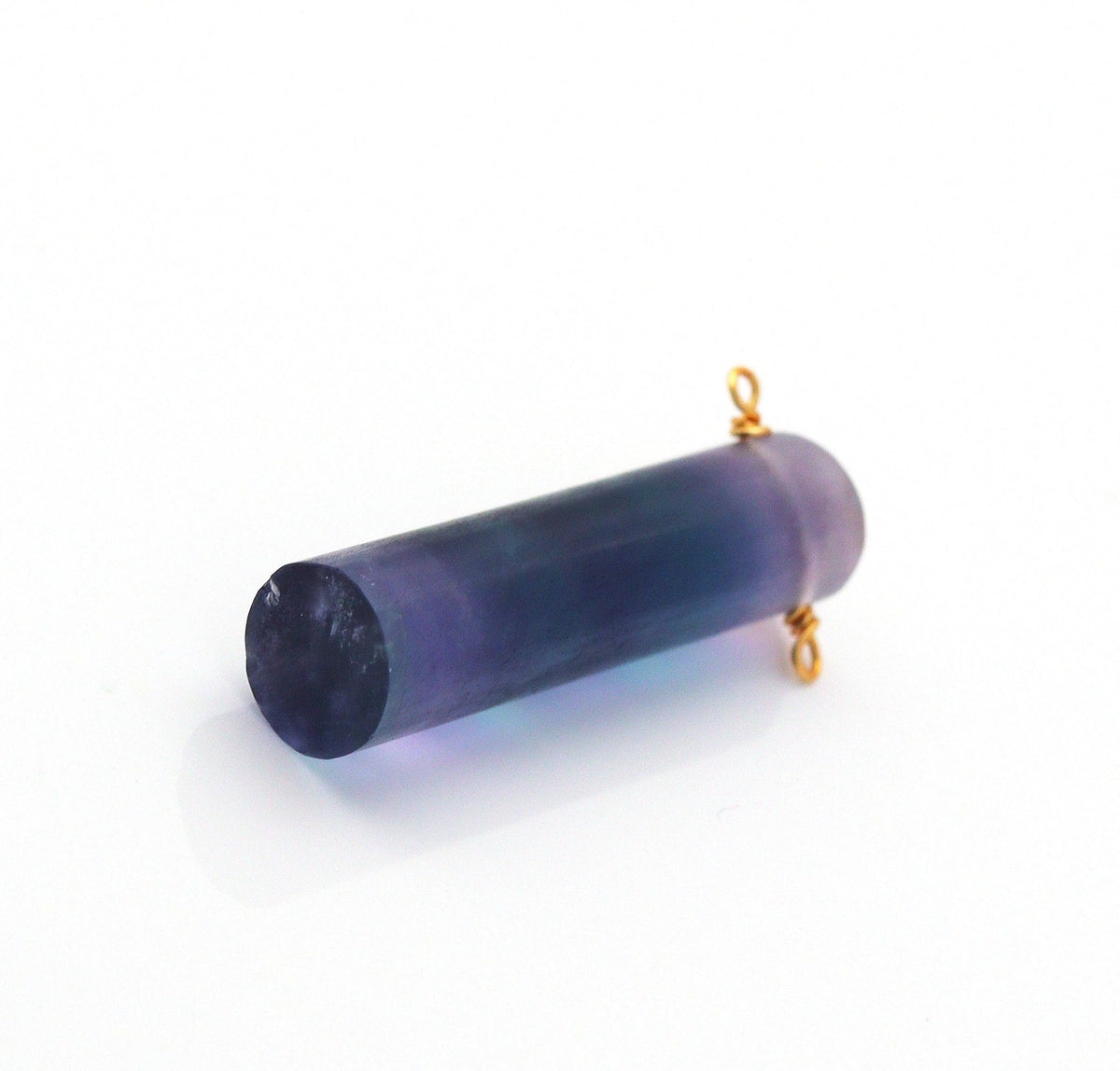 Gold Colorful Fluorite Cylinder Charm, Sku#LY02