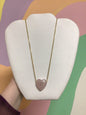 Stainless Steel Quartz Heart Necklace