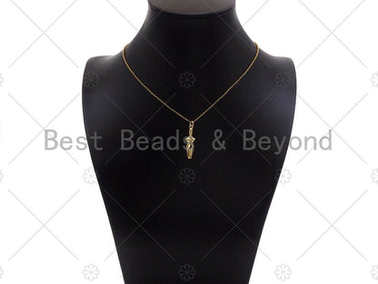 18K Dainty Gold Female Body Pendant,Female Empowerment Charm, Necklace Bracelet Charm Pendant,8x27mm, Sku#LK267