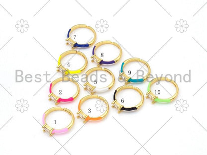 Colorful Enamel Adjustable Ring,Sku#X235