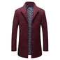 Stand-collar Cotton-lined Wrinkle-resistant Mid-length Wool Coat
