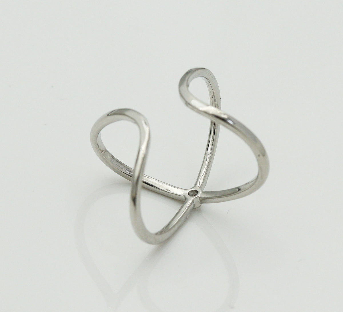 CZ Cross Adjustable Ring, Sku#B185