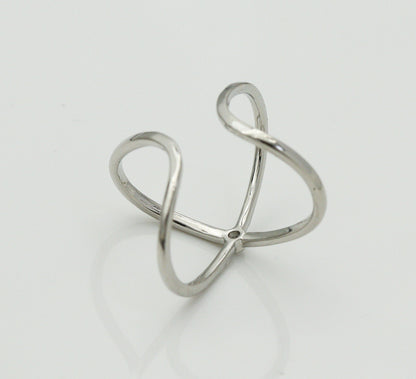 CZ Cross Adjustable Ring, Sku#B185