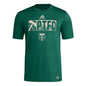 adidas Mens Size Short Sleeve Pre-Game T-Shirt Dark Green/Portland Timbers Large Tall