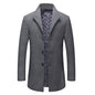 Stand-collar Cotton-lined Wrinkle-resistant Mid-length Wool Coat
