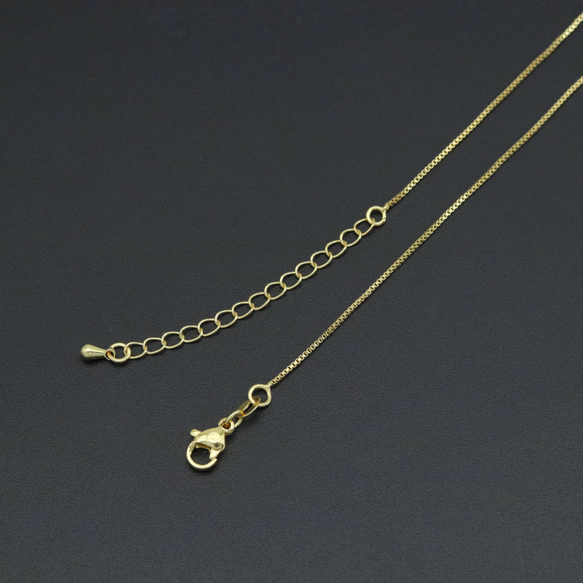 0.8mm/1mm Thin Gold Finished Box Chain Necklace, sku#JD07