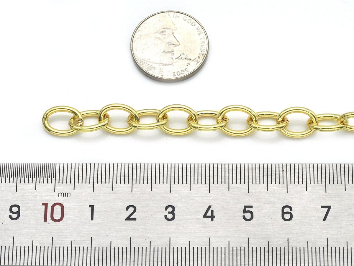 Gold Oval Link Chain by Yard/Necklace,sku#LD371/LD19