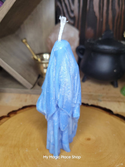Ghost Handmade Candle , Palm wax Candle , Halloween Candle , white Ghost candle: Orange