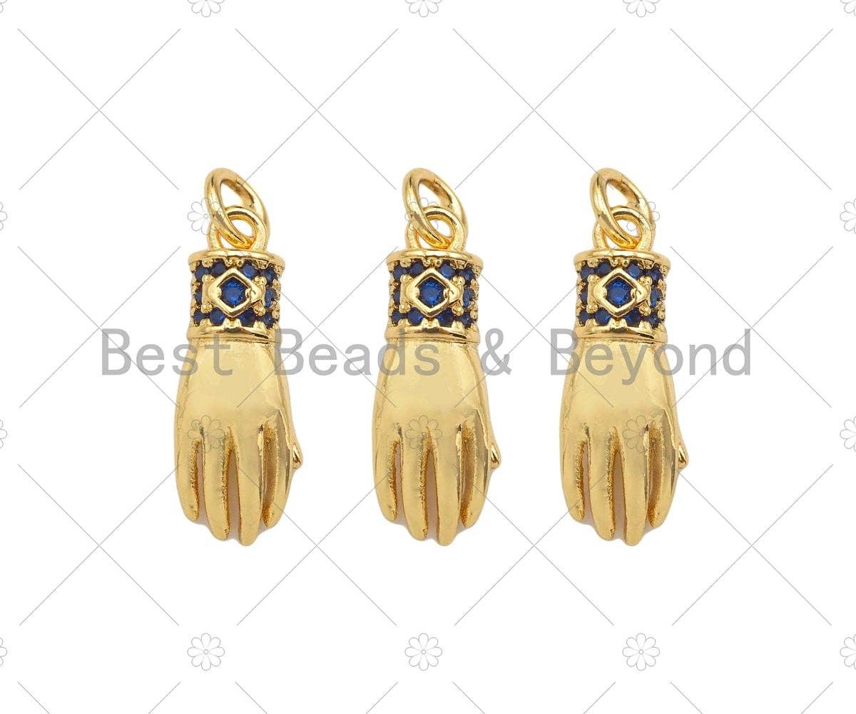 CZ Micro Pave Hand Shape Pendant/Charm,Cubic Zirconia Charm,