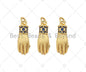 CZ Micro Pave Hand Shape Pendant/Charm,Cubic Zirconia Charm,