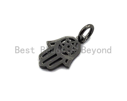Hollow Out Hamsa Hand Shaped Pendant/Charm, Cubic Zirconia P