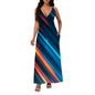 Bold Colorful Patterned Loose-fitting Sexy Backless Slip Dress