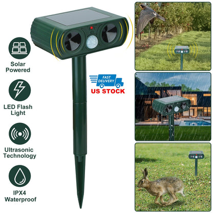 Ultrasonic Animal Repeller Solar Powered Motion Sensor