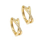 Gold Clear CZ Criss Cross Hoop Earrings, Sku#LK782