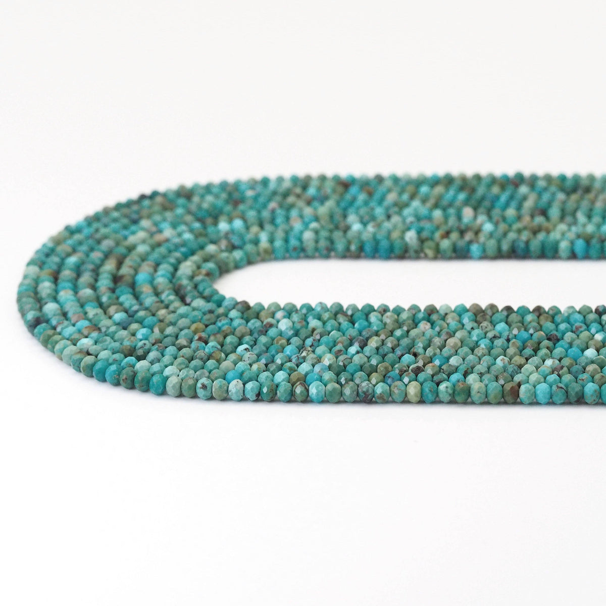3x4mm Genuine Chinese Turquoise Faceted Rondelle Beads, Sku#