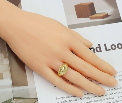 CZ  Leopard Head Adjustable Ring, Sku#LD263C