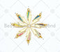 Colorful Enamel Lightning Shape Pendant, 18K Gold Filled Ena