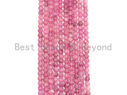 High Quality Natural Pink Tourmaline Checkerboard Cut Beads, 4mm Turtle Shell cut Tiny Tourmaline Beads, 16 Full strand, sku# U793