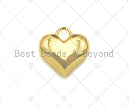 Plain Gold Puffy Heart Shape Charm/Pendant, Heart Shape Charm, SKU#Y325