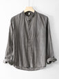 New Mens Ramie Minimalist Casual Shirt