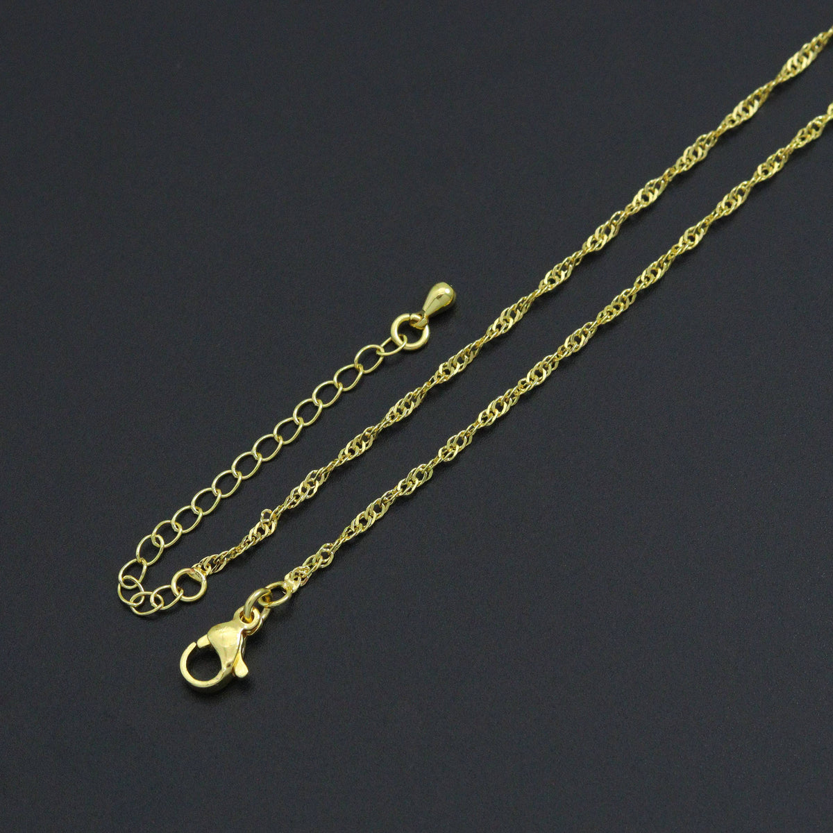 18K Gold Finished Gold Singapore Chain Necklace, sku#JD05