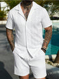 Mens Fashionable Printed Casual Shirt Set