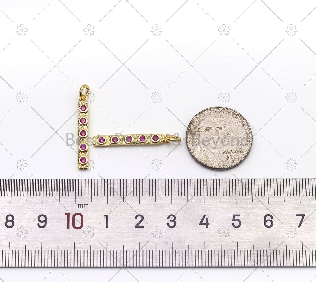 CZ Long Bar Pendant, Sku#LK539