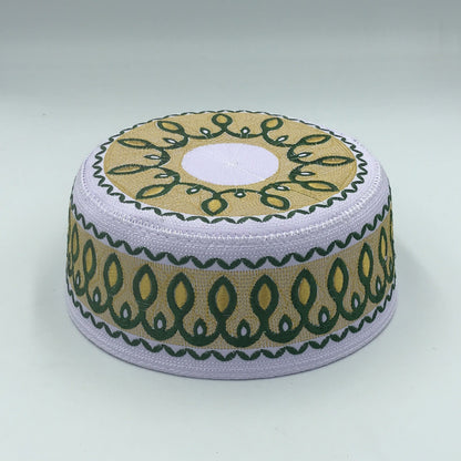 Baby Embroidered High-End Flat-Crown Round-Edge Ethnic-Style Saudi Cap