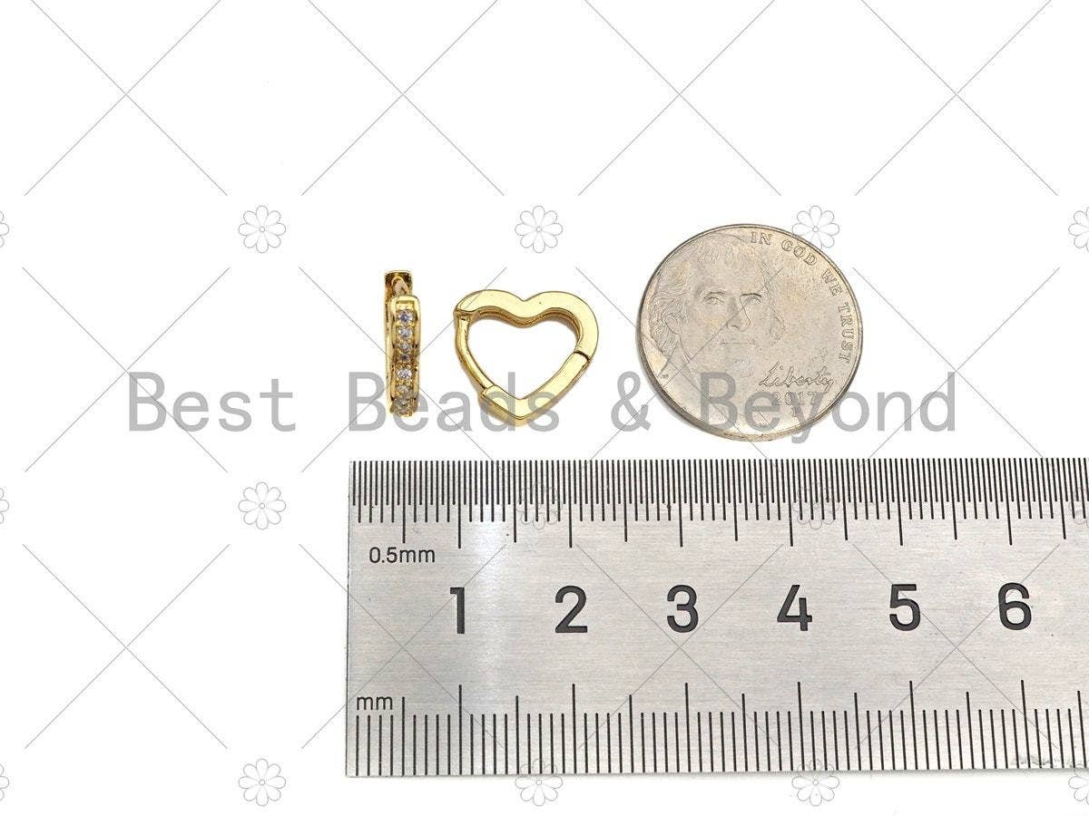 CZ Heart Shape Huggie Earring, Sku#LD58c