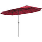 15 Feet Patio Double-Sided Umbrella with Hand-Crank System