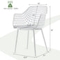 Set of 4 Heavy Duty Modern Dining Chair with Airy Hollow Backrest