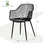 Set of 4 Heavy Duty Modern Dining Chair with Airy Hollow Backrest