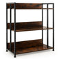 3/5-Tier Industrial Bookshelf Storage Shelf Display Rack with Adjustable Shelves