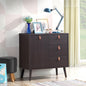 3-drawer Sideboard Storage Display Cabinet-Brown
