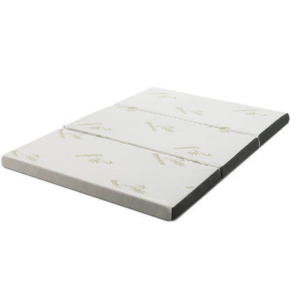 Portable Tri-fold Memory Foam Floor Mattress Topper Portable with Carrying Bag