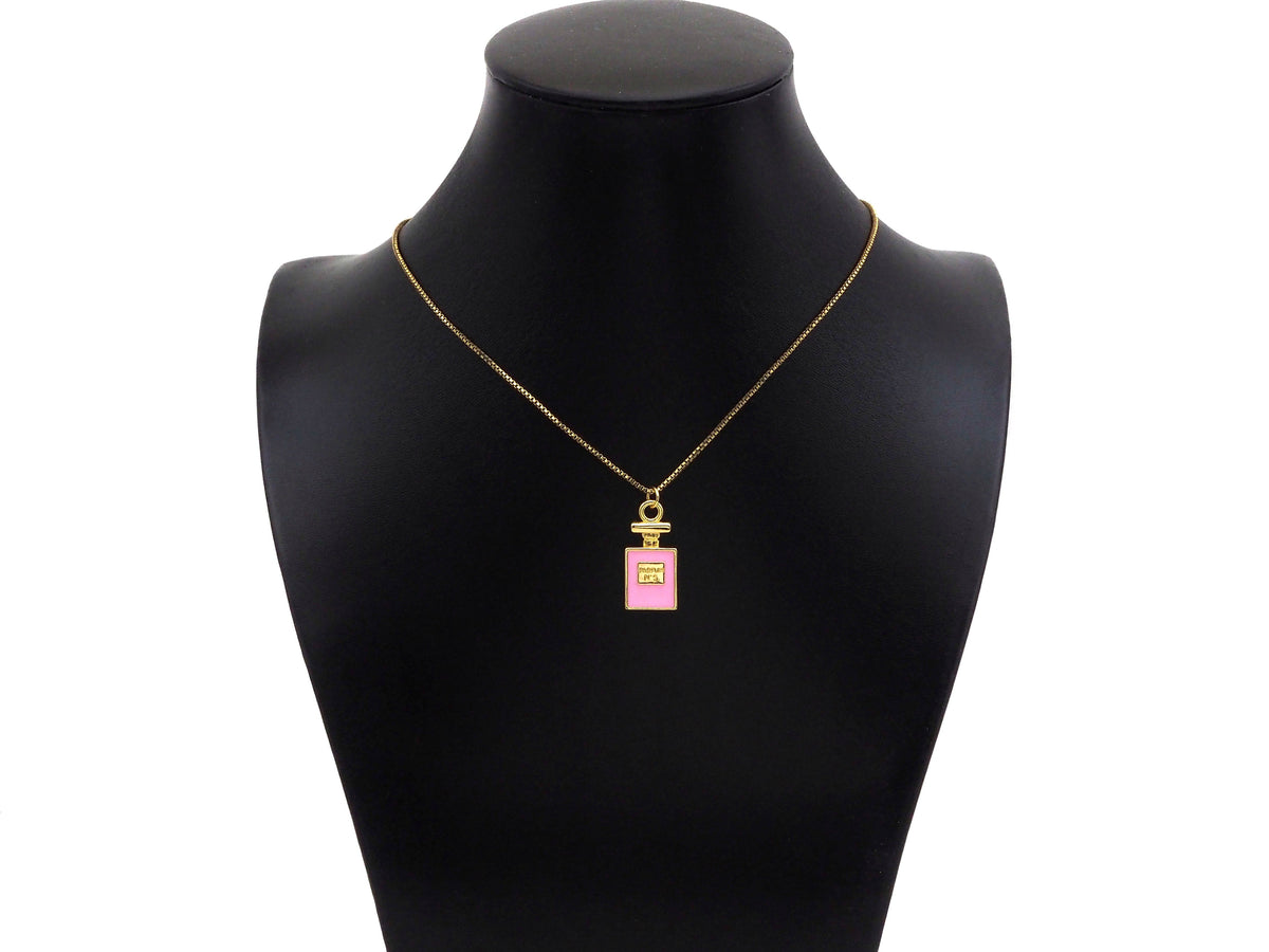 Enamel Colorful Perfume Bottle Shape Pendant,Light Pink Black Grey Pink Enamel Jewelry,12x25mm,Sku#LK291
