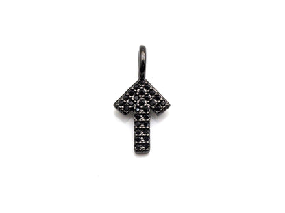 CZ Micro Pave Arrow Charm, Cubic Zirconia Cute Arrow Charm, 7x15mm, sku# X142
