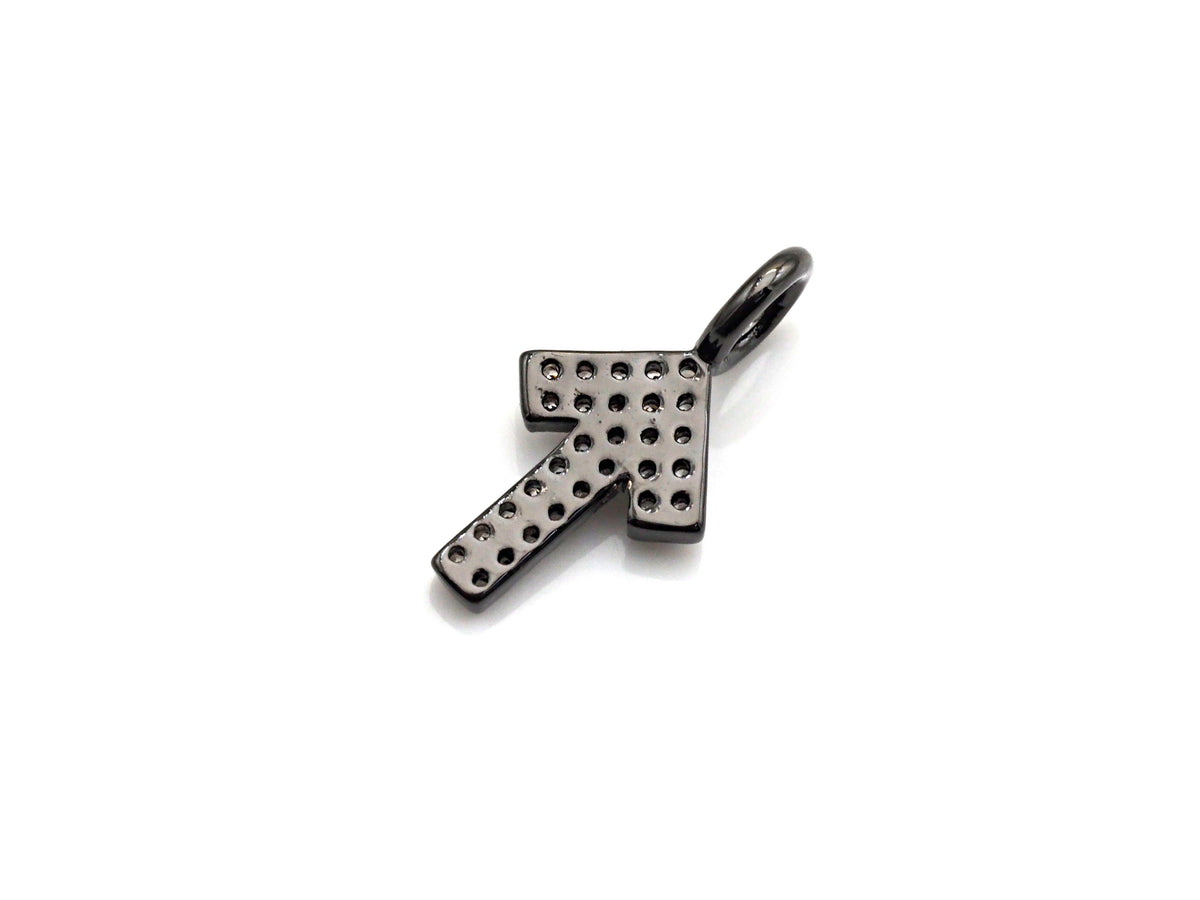 CZ Micro Pave Arrow Charm, Cubic Zirconia Cute Arrow Charm, 7x15mm, sku# X142