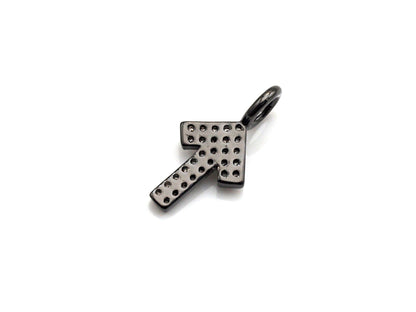 CZ Micro Pave Arrow Charm, Cubic Zirconia Cute Arrow Charm, 7x15mm, sku# X142