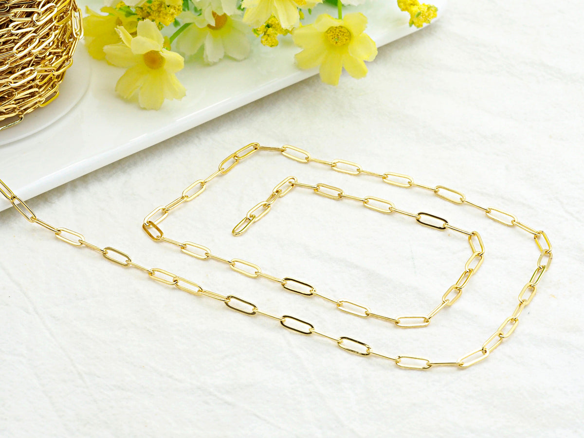 4x11mm Small Size Paper Clip Chain by Yard,SKU#E503
